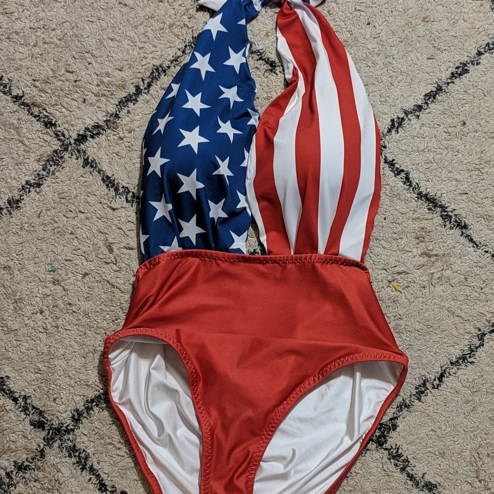 American Flag One Piece Swimsuit